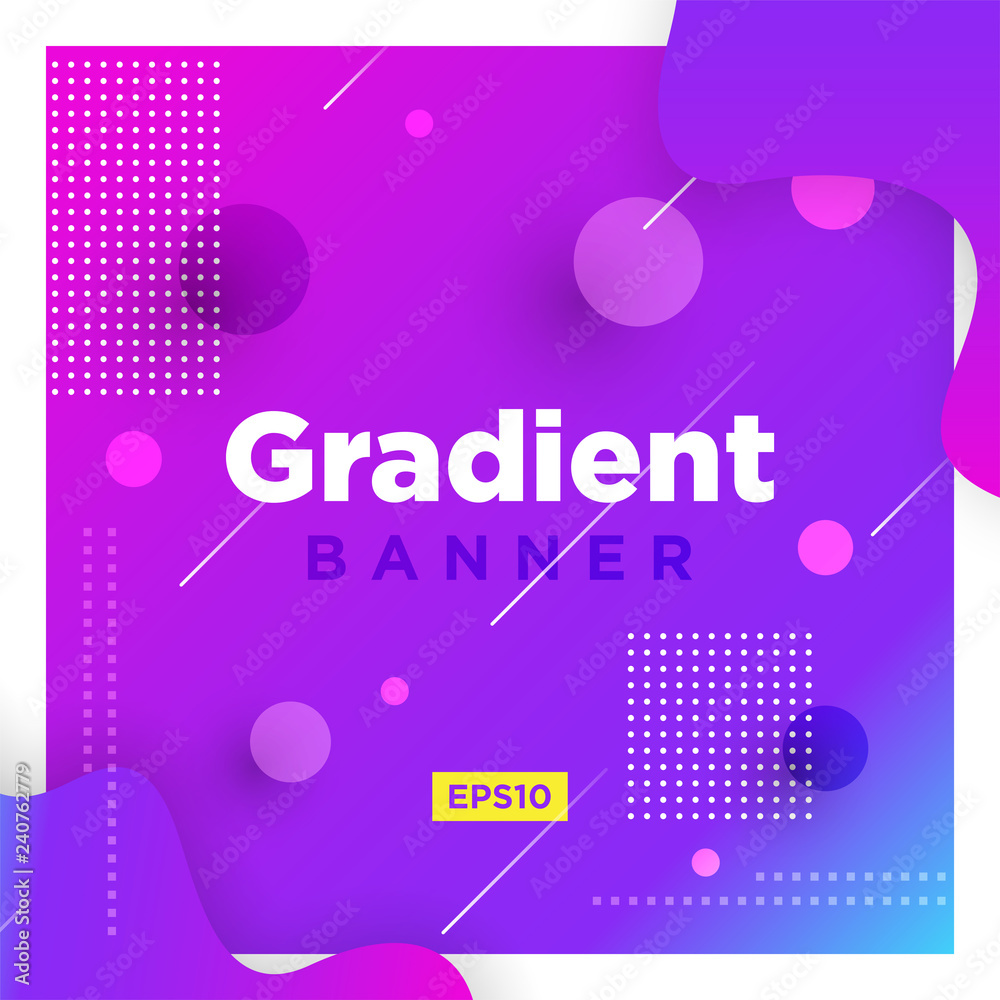 Poster abstract minimal geometric vector multicolored background with shadow, dots and lines. dynamic shape