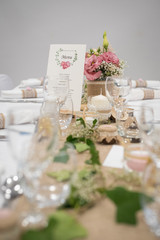Décoration de table de mariage, thème campagne