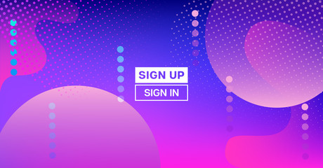 Bright Neon Gradient Overlay Futuristic Vector Pattern. Simple Main Web Page Iridescent Geometric Design. Fluid Color Retro Tech Glitch Circles Cover. Festival Poster Business Internet Background.