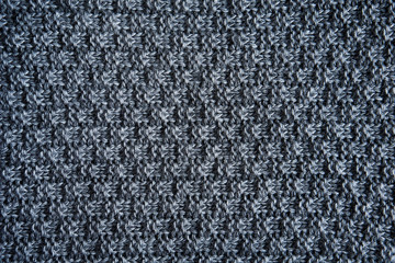 Dark grey knitting wool texture background. Knitting or knitted background close up view