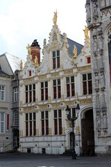 Bruges, Belgium. Stadhuis is the Bruges City Hall.