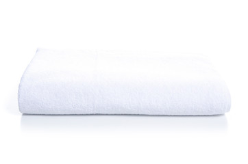 White towel soft on white background isolation