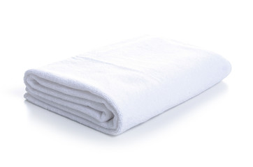 White towel soft on white background isolation