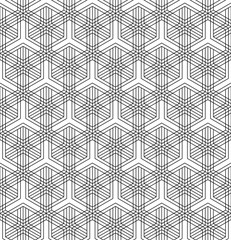 Seamless abstract pattern based on Japanese ornament Kumiko.Black and white.