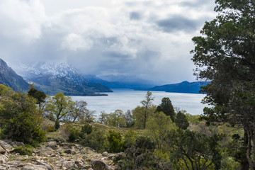 View of Lake Locar, in the province of Neuquen, Patagonia, Argentina