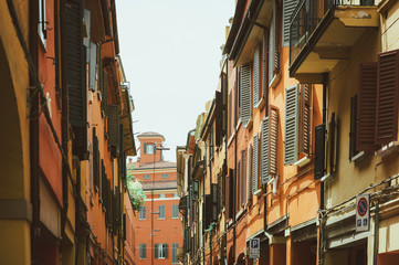 Fototapeta na wymiar Bologna traditional old-fashioned building, Italy