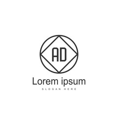 Initial Letter AD Logo Template Vector Design