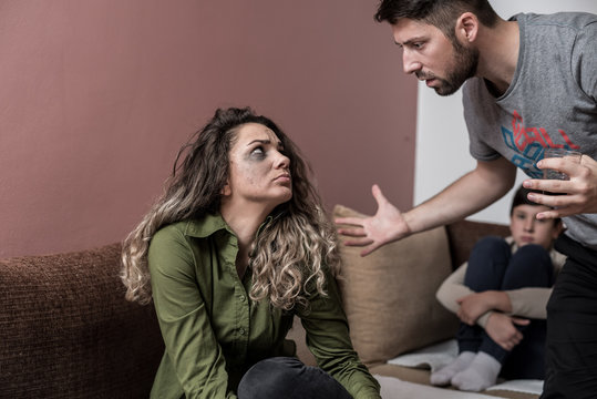 Man comes drunk home and starts abusing and hitting his wife