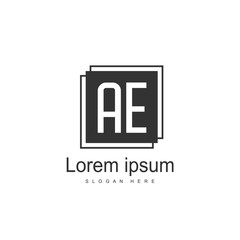 Initial Letter AE Logo Template Vector Design