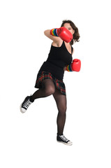 woman with boxing gloves