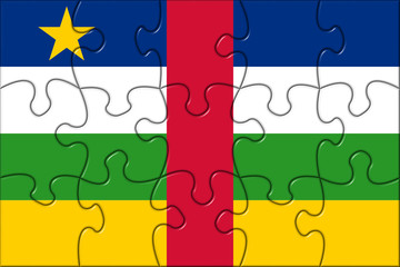 Central African Republic Flag Puzzle Pieces