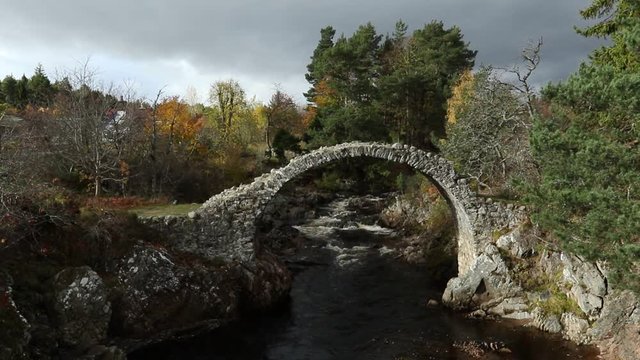 The fabulous old packhorse bridge in Carrbridge in the Cairngorms National Park is the oldest stone bridge in the Highlands of Scotland.