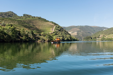 Fototapeta na wymiar Rabelo on Douro River, Portugal