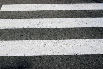 Crosswalk crossing stripes zebra white paint surface texture detail
