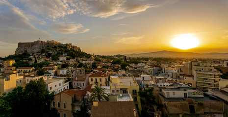 Golden Sunset in Athens, Greece