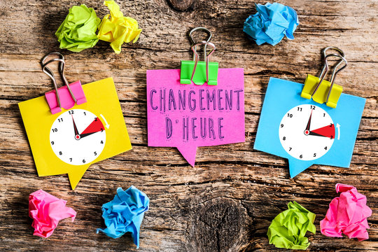 Note Post-it : changement d'heure