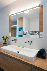 Naklejka na ściany i meble Detail of washbasin in modern bathroom