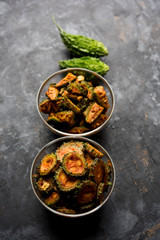 Karela Achar / Bitter Gourd Pickle, popular Indian recipe