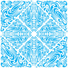 Abstract Pattern in Oriental Style. Elegant pattern of flowing lines. The idea of packaging, tiles, wallpaper, textiles. Handmade.