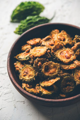 Karela Chips or Bitter Gourd Fry is a healthy snack recipe