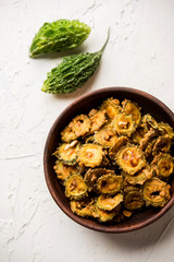Karela Chips or Bitter Gourd Fry is a healthy snack recipe