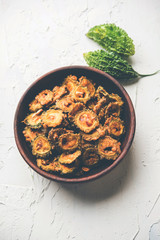 Karela Chips or Bitter Gourd Fry is a healthy snack recipe
