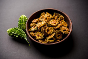Karela Chips or Bitter Gourd Fry is a healthy snack recipe