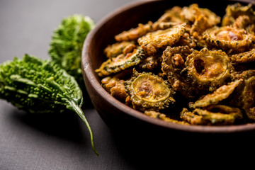 Karela Chips or Bitter Gourd Fry is a healthy snack recipe
