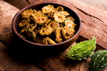 Karela Chips or Bitter Gourd Fry is a healthy snack recipe
