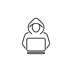 Hacker, criminal icon on white background. Can be used for web, logo, mobile app, UI UX