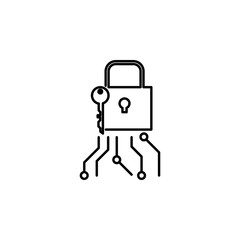 Hacker, lock icon on white background. Can be used for web, logo, mobile app, UI UX