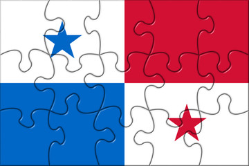 Panama Flag Puzzle Pieces