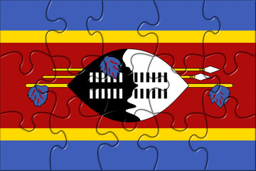 Swaziland Flag Puzzle Pieces