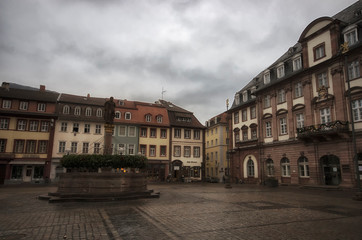 Fototapeta na wymiar Heidelberg / Germany - January 1 - 2016 : City square of Heidelberg at New's year Day
