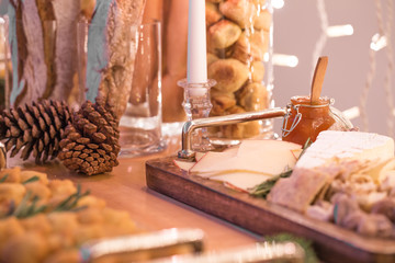 Workers Christmas Dinner in a Under Construction  Building.