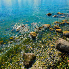 Obraz premium Beach rocks and shore