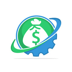 Vector illustration icon with a working system concept that manages financial business
