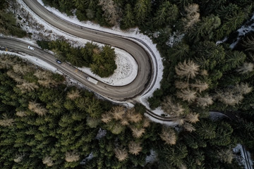 Curvy road in mountains, South Tyrol