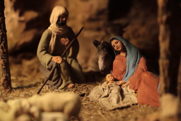 Presepe di Natale con Gesù Bambino, Christmas crib with baby Jesus