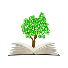 Education infographic design, education tree grown out of book with various skill icons