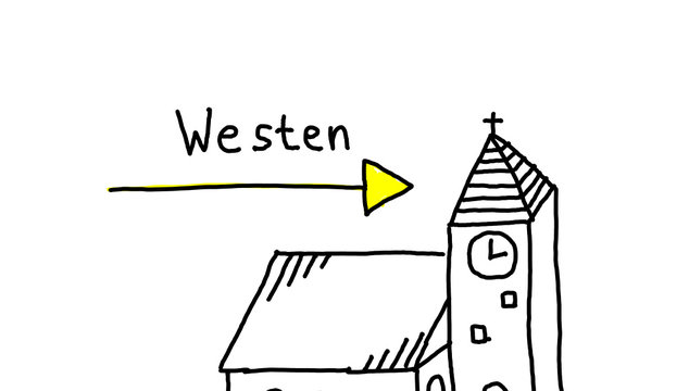 Kirche mit Westwind