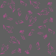 Floral bouquet vector pattern with small flowers and leaves