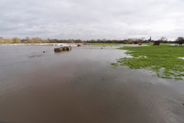 Fooded river Trent scene