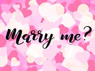 Marry me lettering. Vector illustration