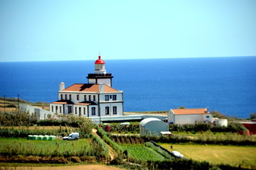 Fototapeta na wymiar Lighthouse of Ponta da Ferraria, Sao Miguel, Azores, Portugal