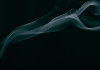 Fototapeta premium smoke wriggles around in different patterns on a black background.