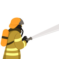 firefighter , vector illustration ,flat style, profile 