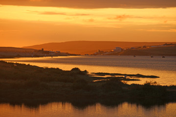 Fototapeta na wymiar Fleet Basin at sunset