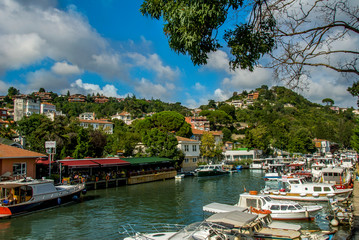 Fototapeta na wymiar Istanbul, Turkey, 20 August 2016: Kucuksu River, Anadoluhisari