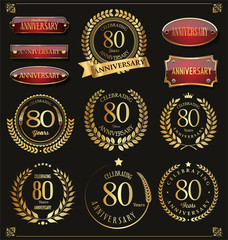 Collection of Anniversary retro laurel wreath